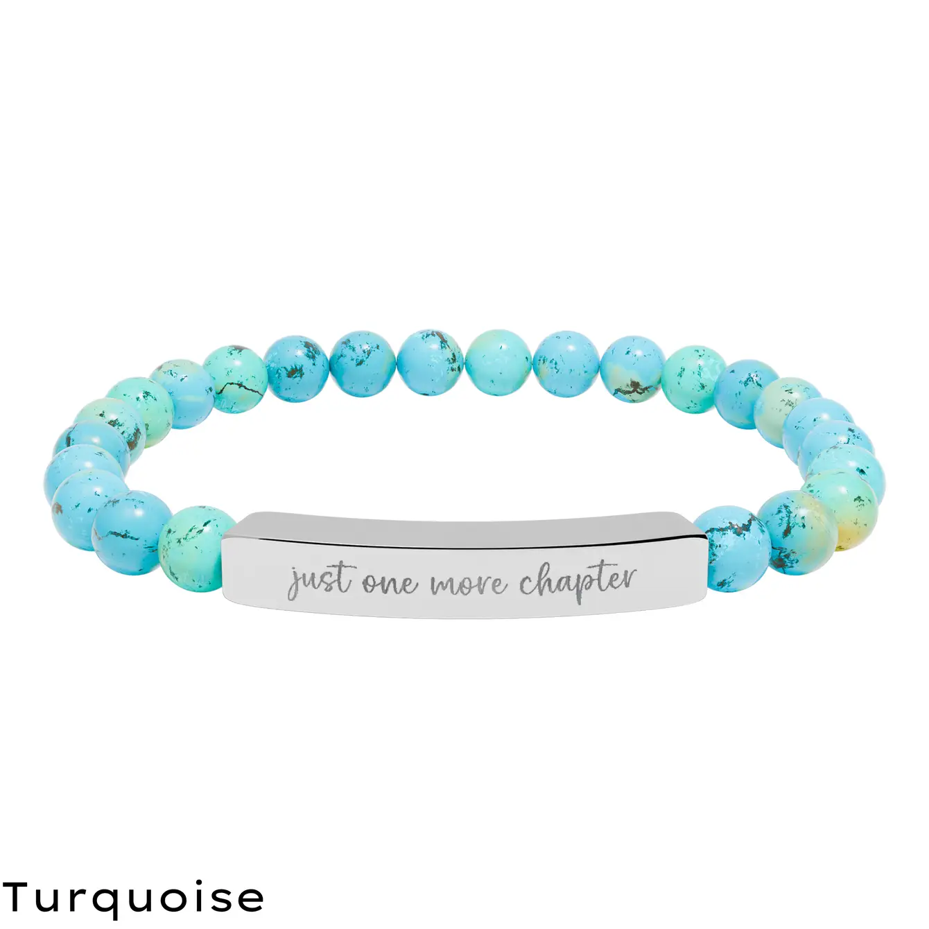Just One More Chapter Natural Stone Stretch Bar Bracelet - Image 10