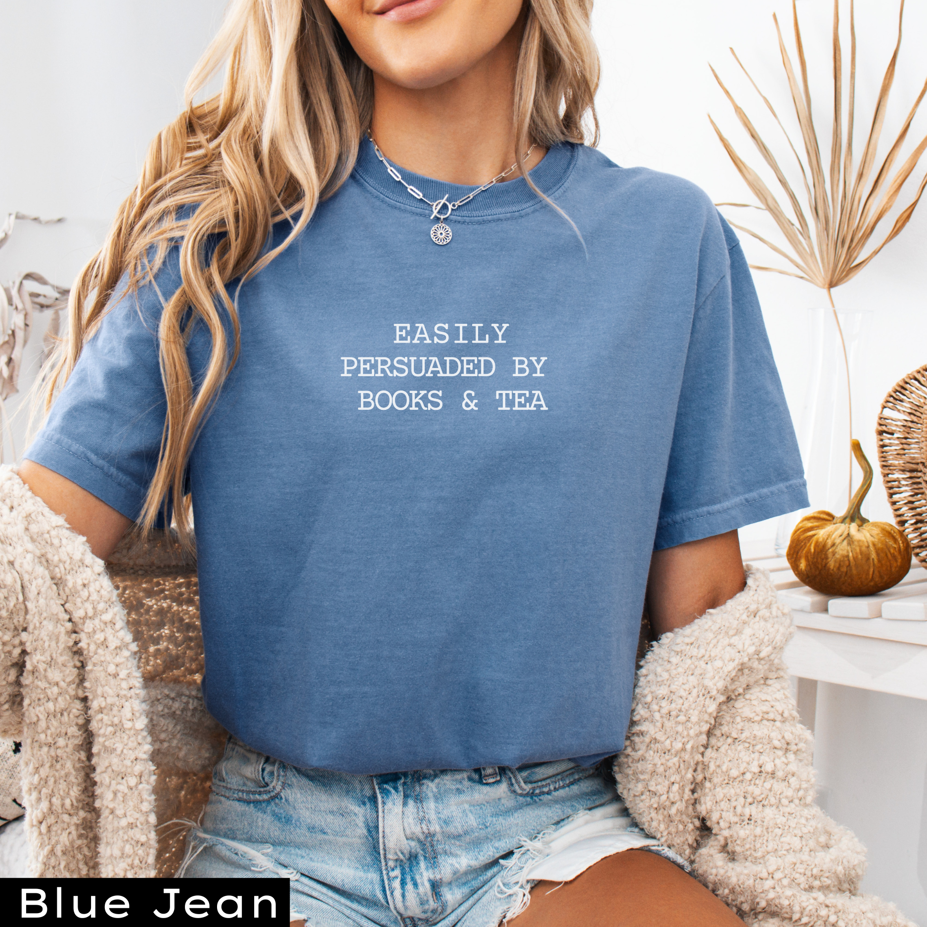 Easily Persuaded by Books & Tea T-shirt - Image 8