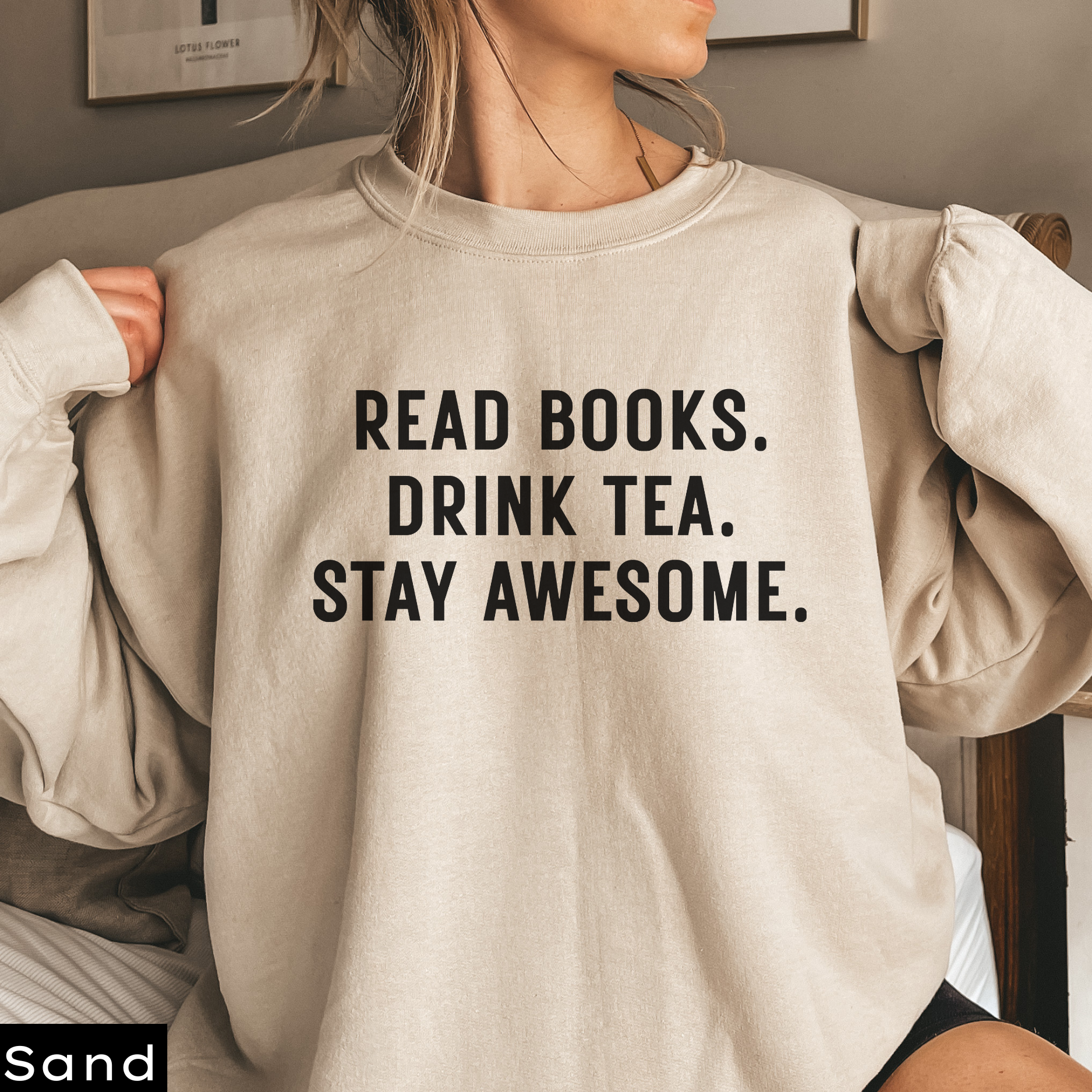 Read Books Drink Tea Sweatshirt - Image 2