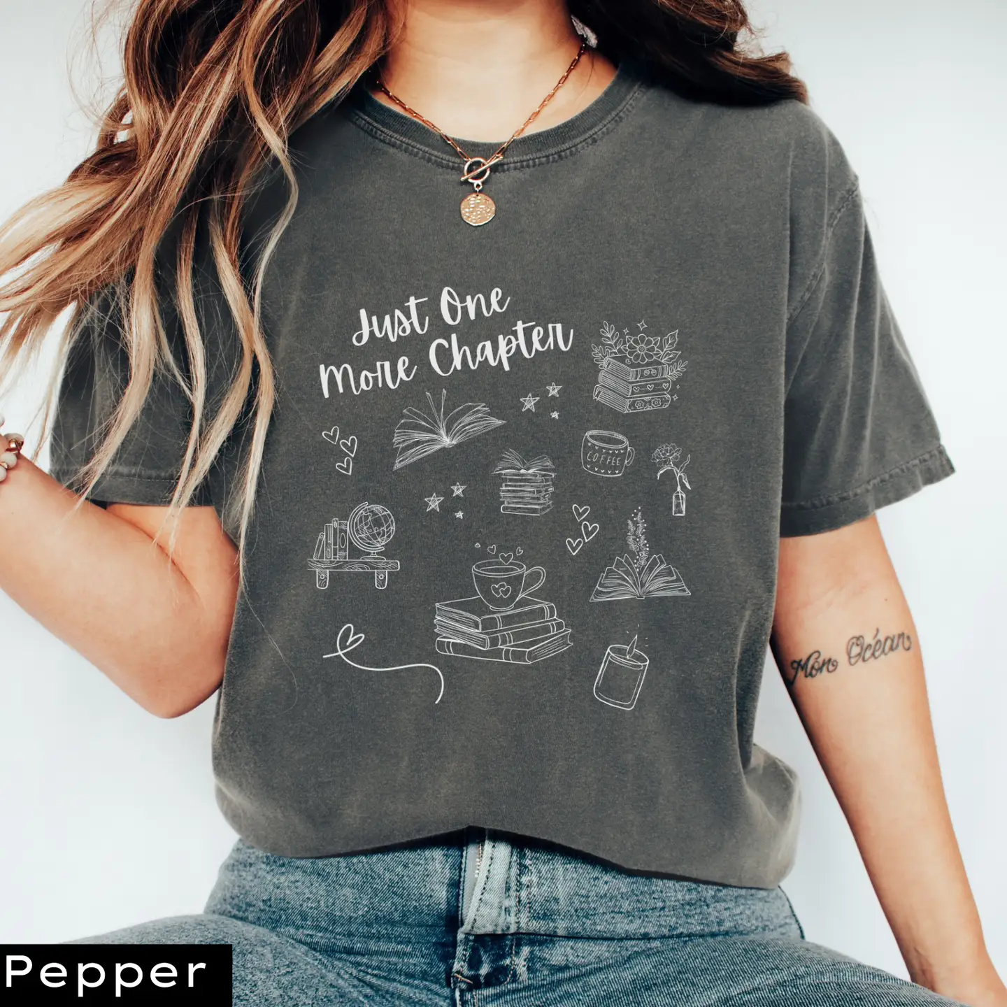 Just One More Chapter Doodle T-shirt