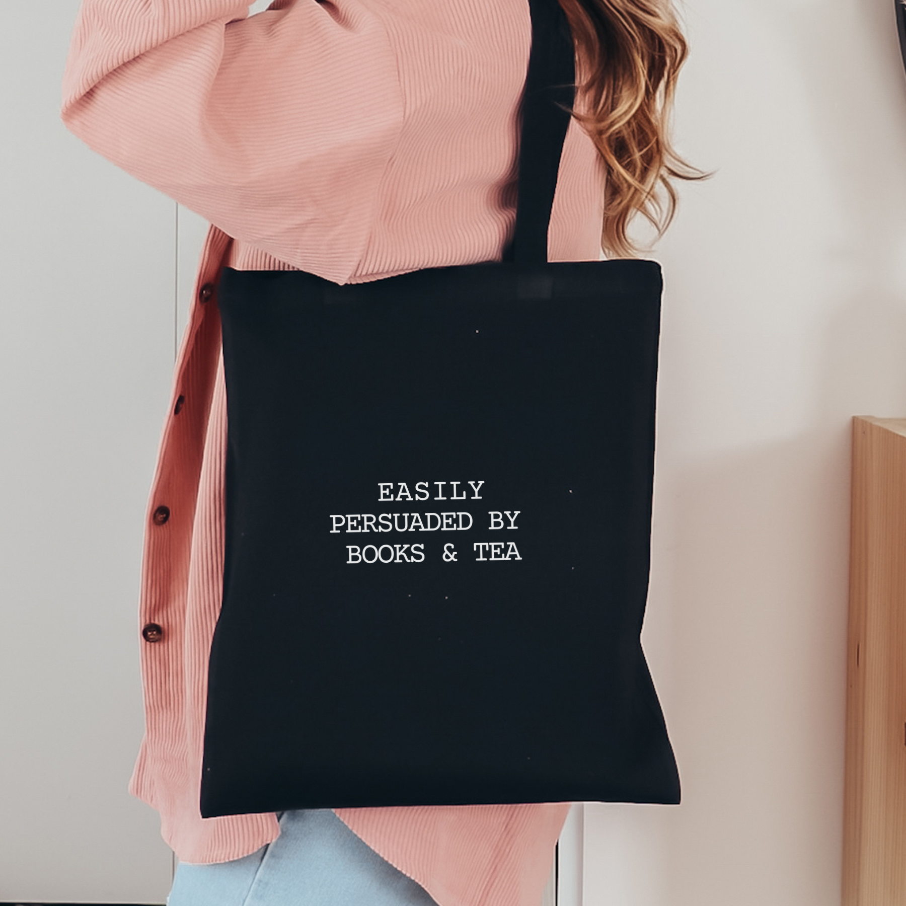 Easily Persuaded by Books & Tea Tote - Image 3