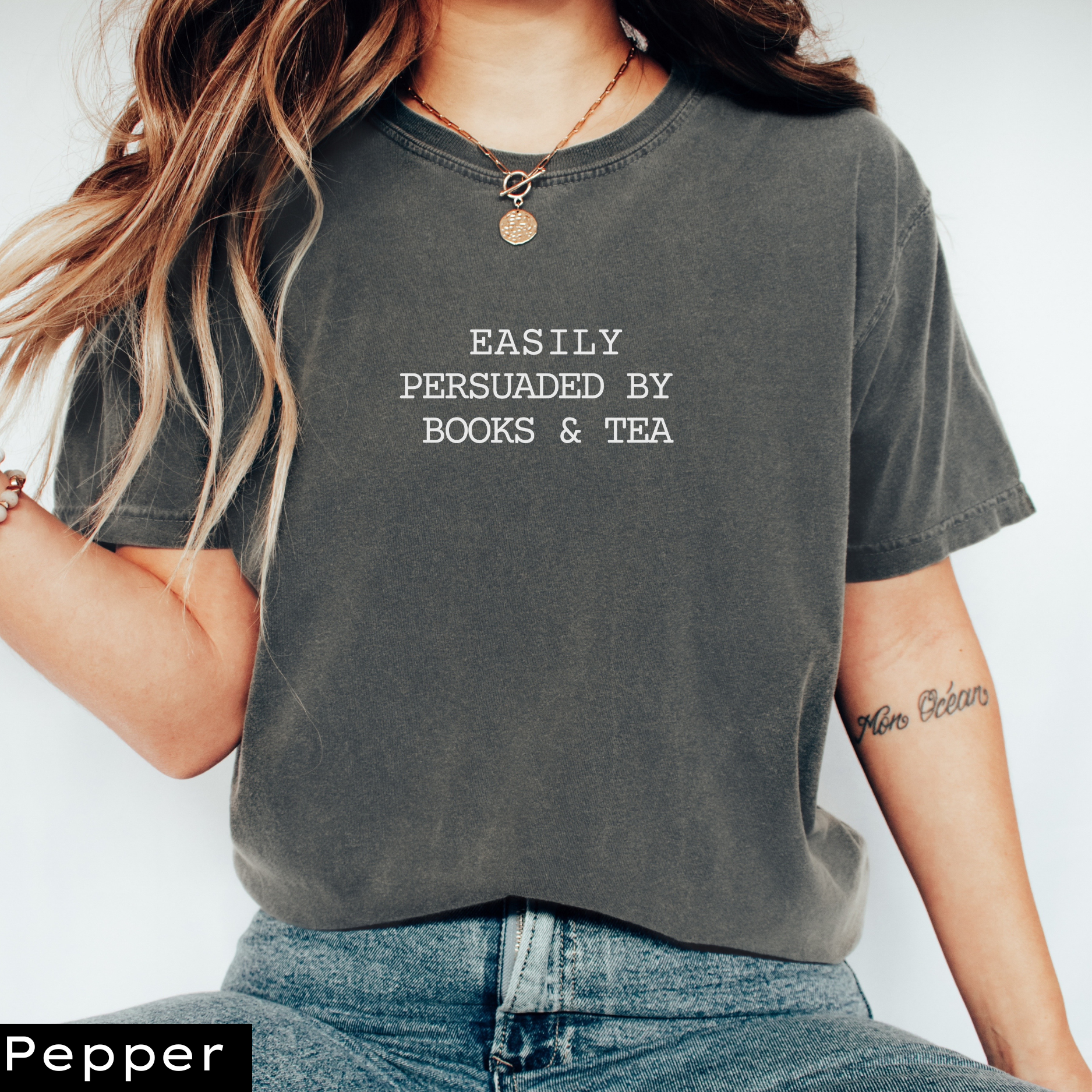 Easily Persuaded by Books & Tea T-shirt