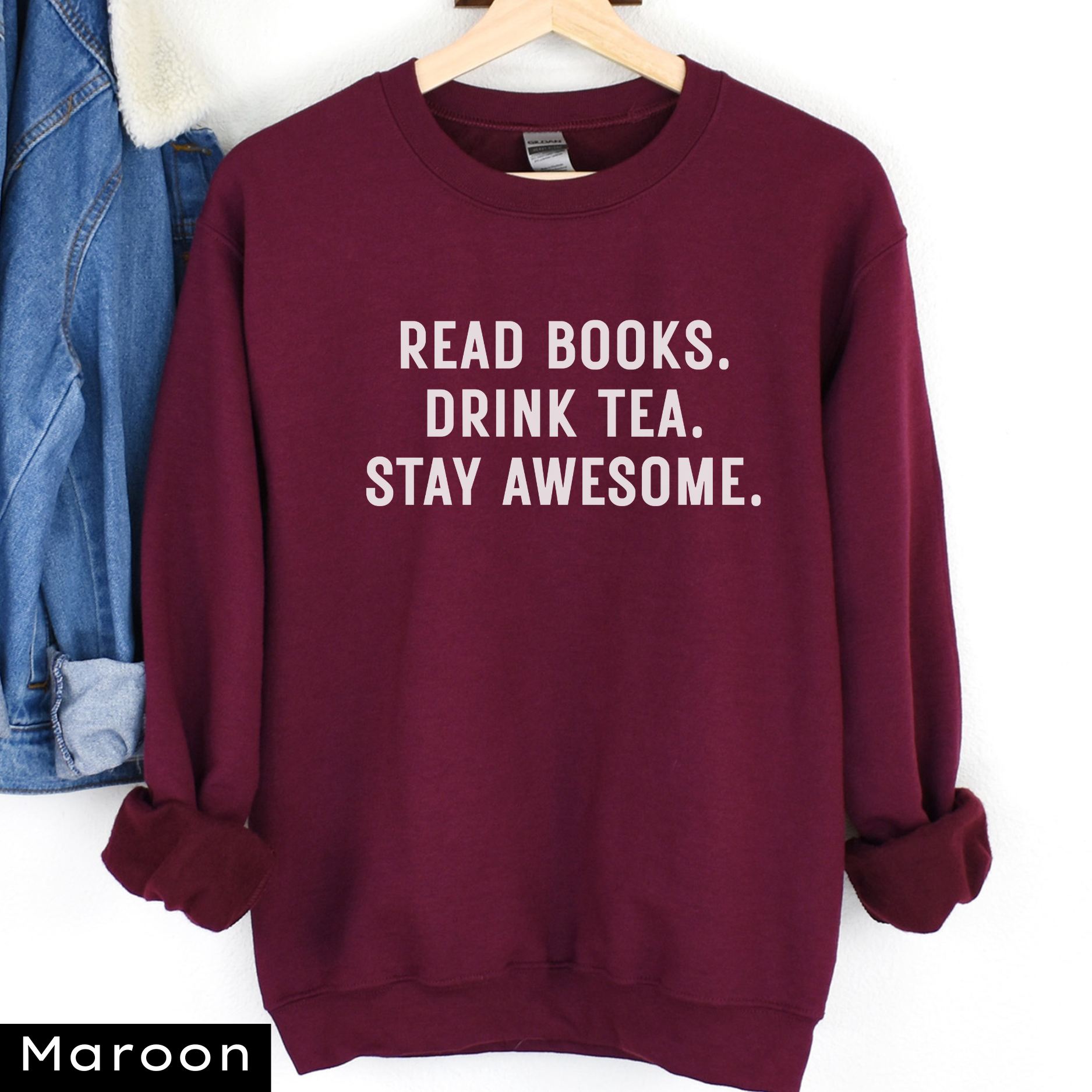 Read Books Drink Tea Sweatshirt - Image 8