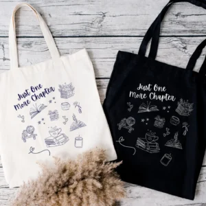 Just One More Chapter Doodle Tote Bag