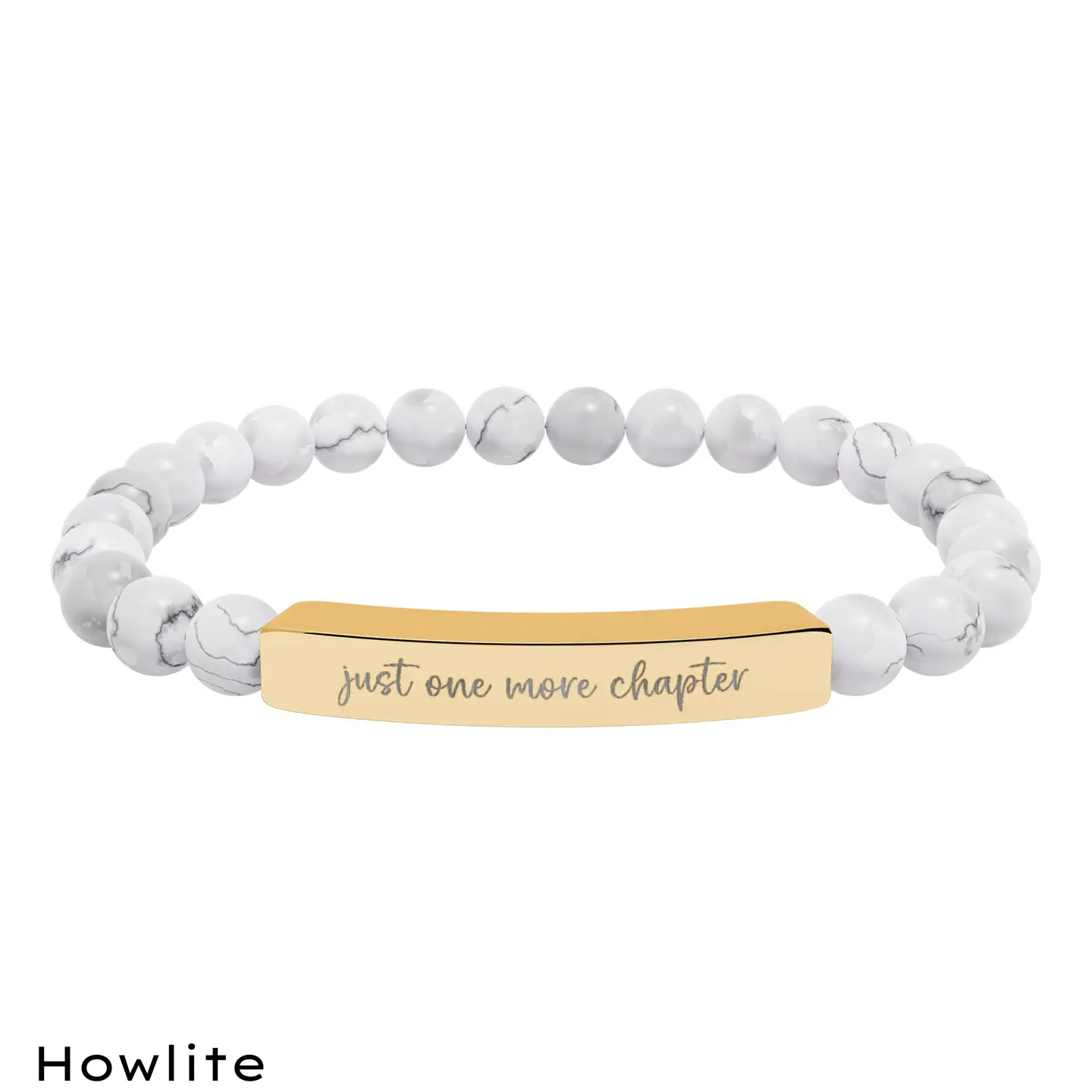 Just One More Chapter Natural Stone Stretch Bar Bracelet - Image 4