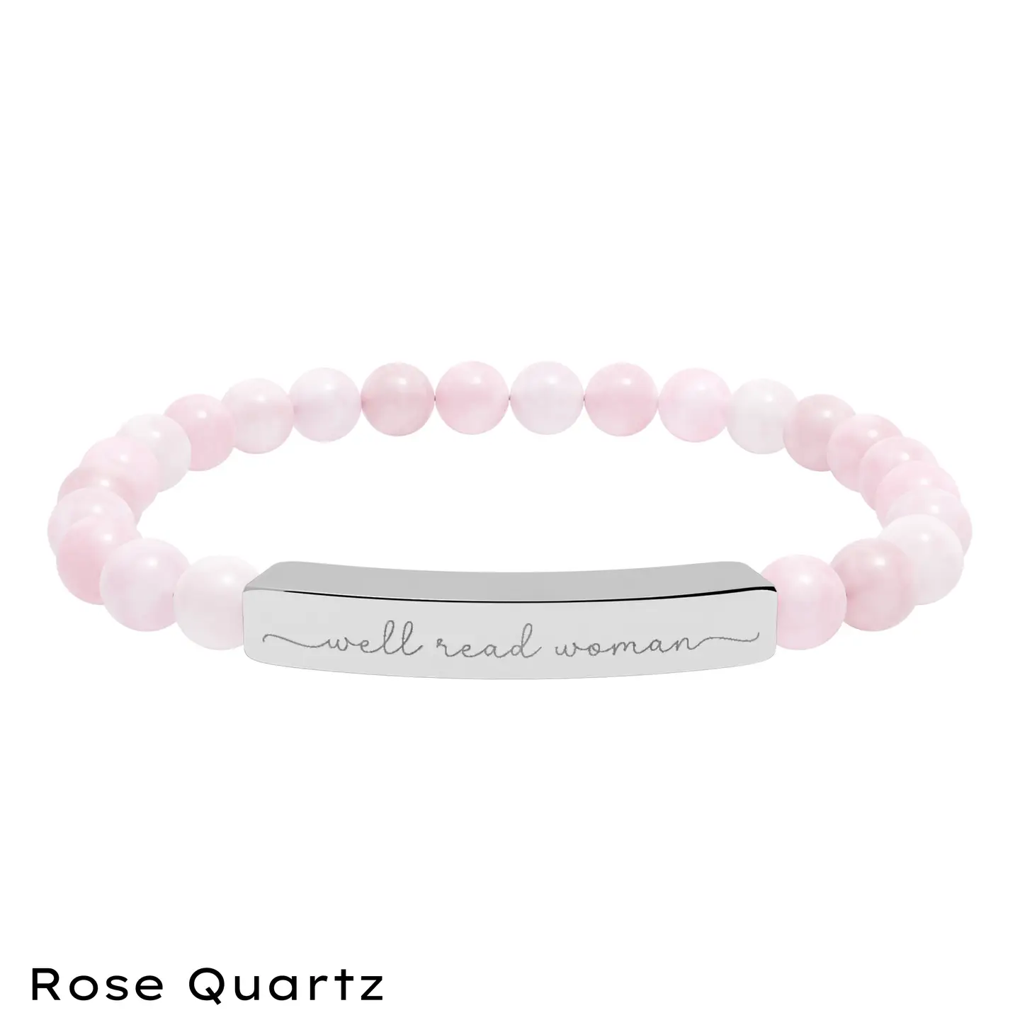 Well Read Woman Natural Stone Stretch Bar Bracelet - Image 8