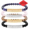 I'd Rather Be Reading Natural Stone Stretch Bar Bracelet
