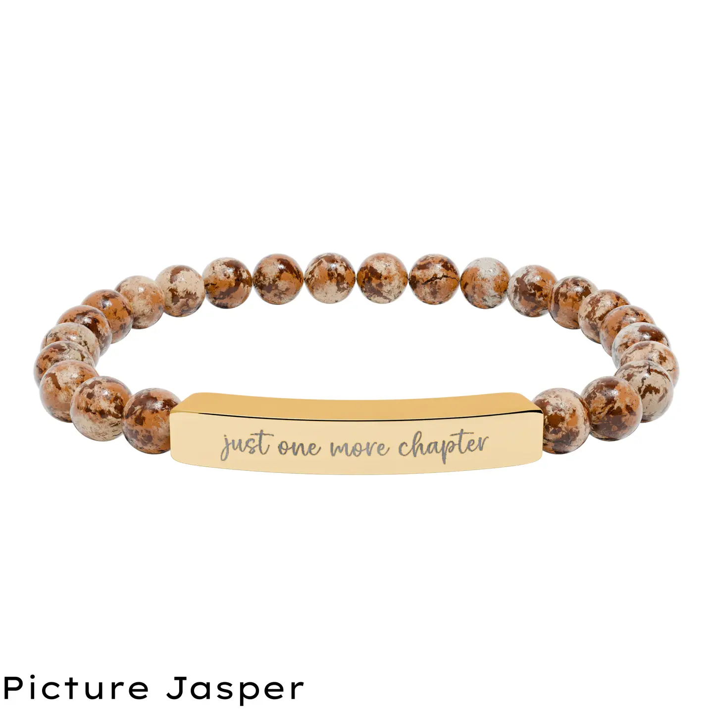 Just One More Chapter Natural Stone Stretch Bar Bracelet - Image 6