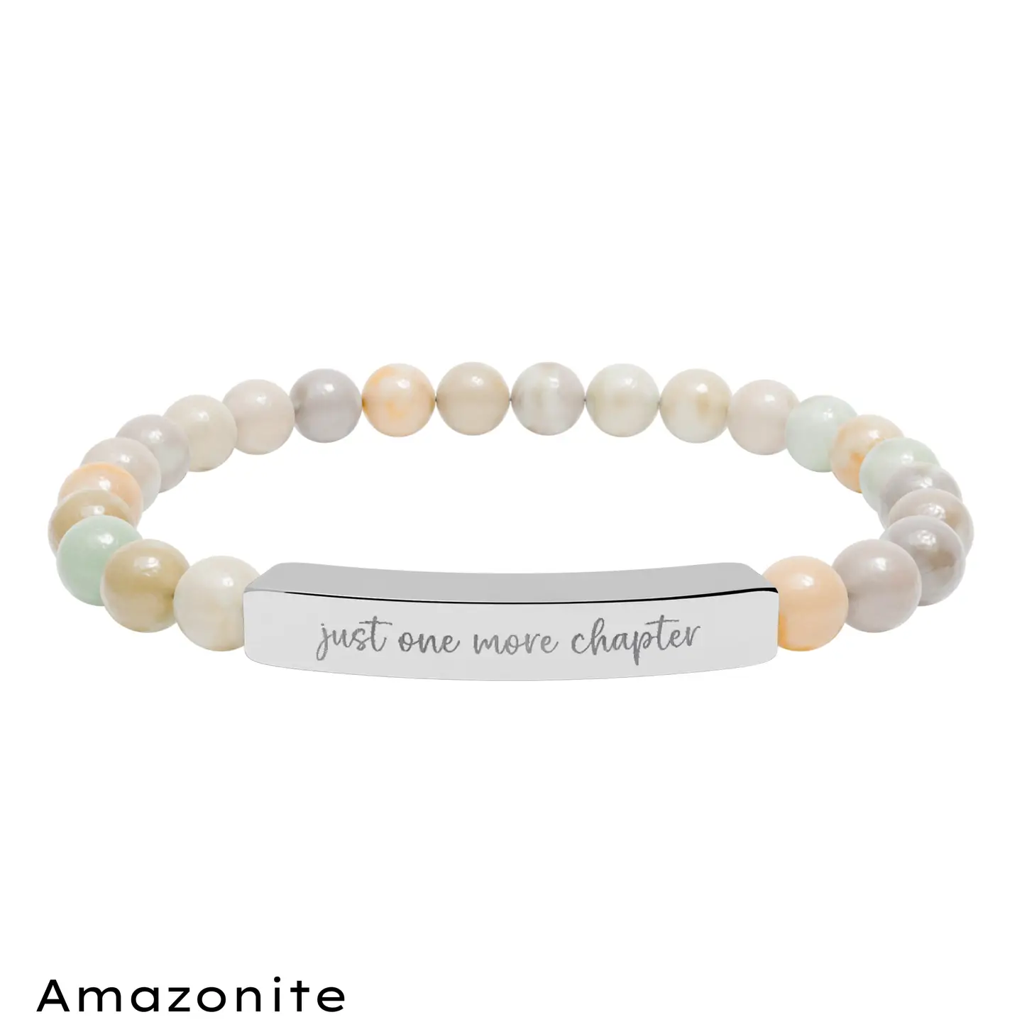 Just One More Chapter Natural Stone Stretch Bar Bracelet - Image 3