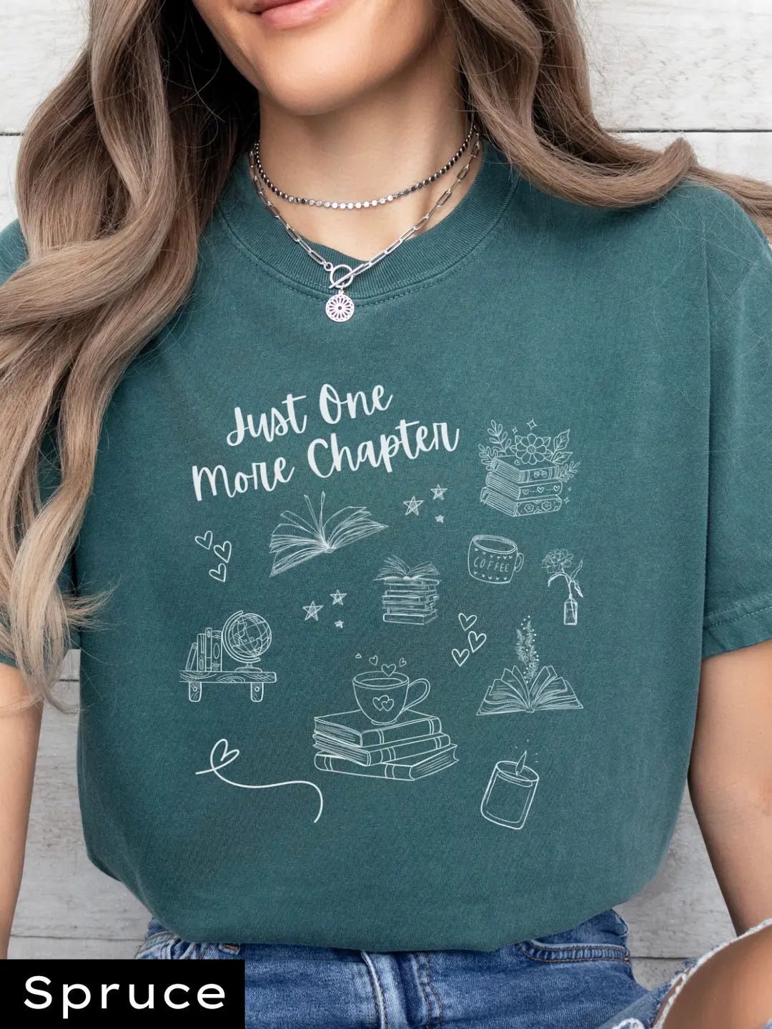 Just One More Chapter Doodle T-shirt - Image 7